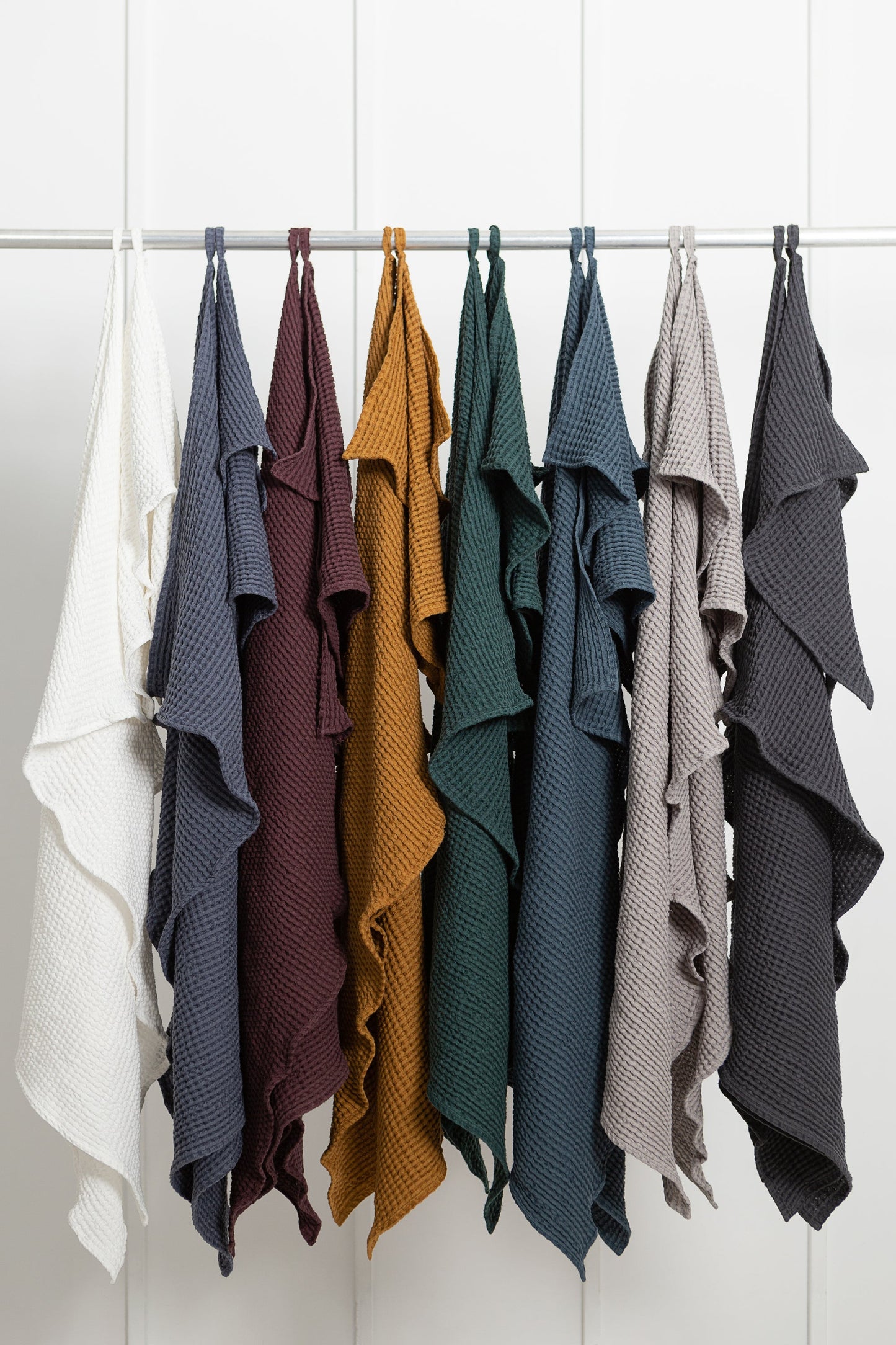 LuxeLinen™ Waffle Towel & Hoodie Robe Set